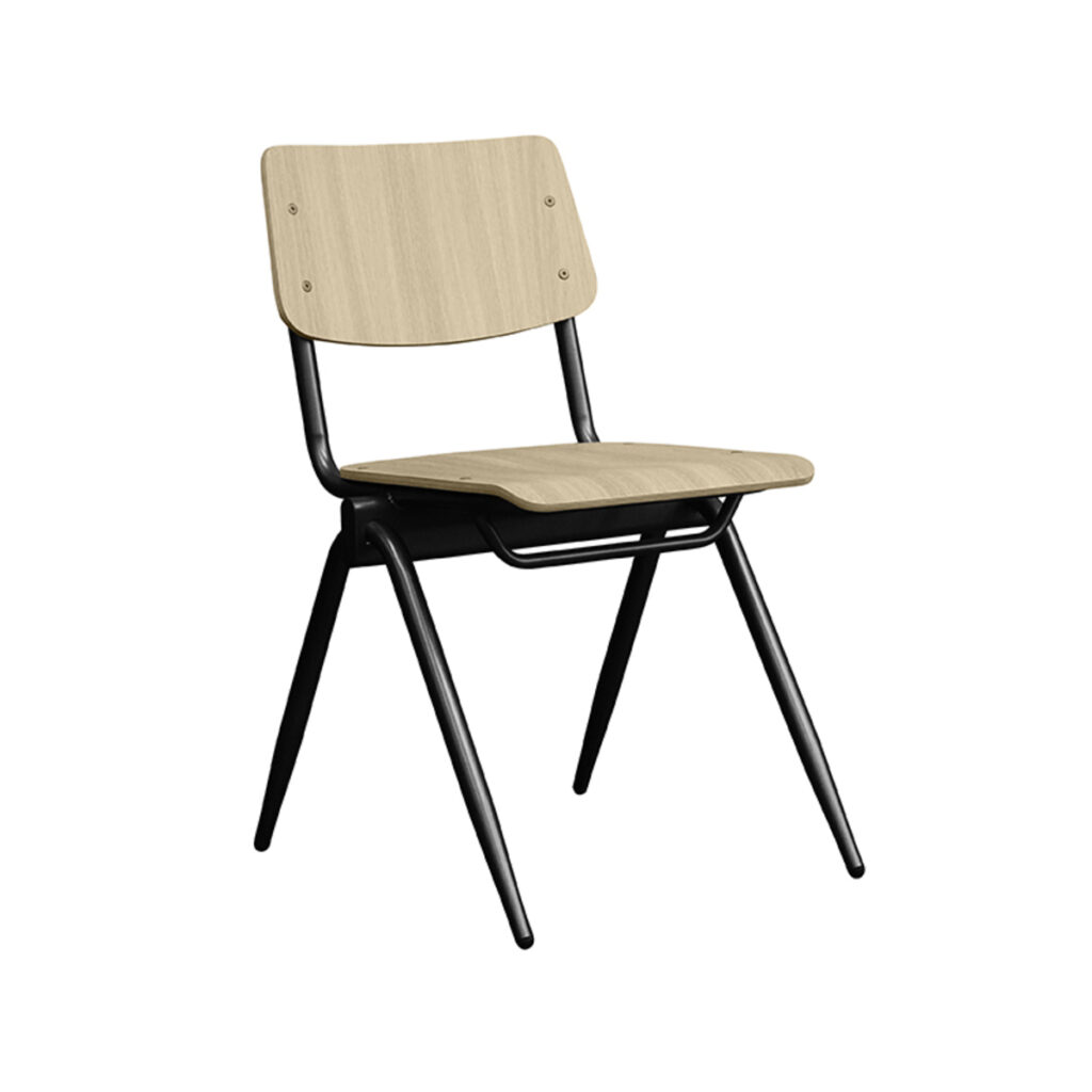 pro_92640_img_9398124 LABEL51 Eetkamerstoel Solid - Naturel - Hout - Zwart Metalen Frame