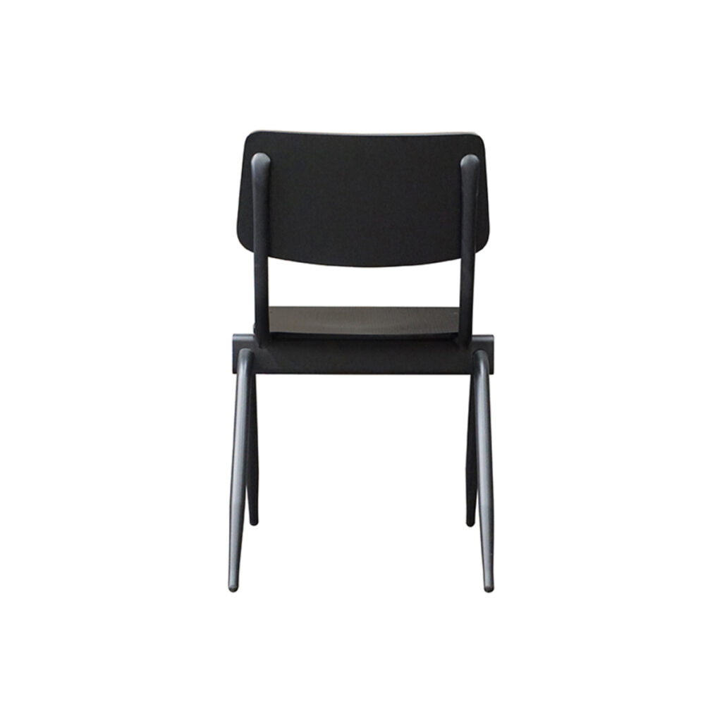 LABEL51 Eetkamerstoel Solid - Zwart - Hout - Zwart Metalen Frame