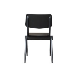 LABEL51 Eetkamerstoel Solid - Zwart - Hout - Zwart Metalen Frame