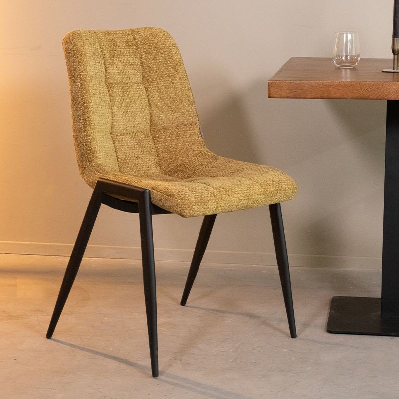 pro_92660_img_9396258 LABEL51 Eetkamerstoel Noor - Mustard - Elite - Zwart Metaal