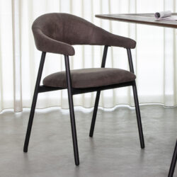 LABEL51 Eetkamerstoel Amaze - Antraciet - Micro Suede - Zwart Metaal