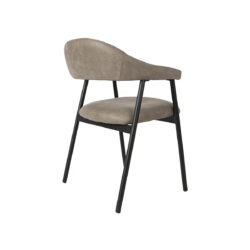 LABEL51 Eetkamerstoel Amaze - Taupe - Micro Suede - Zwart Metaal