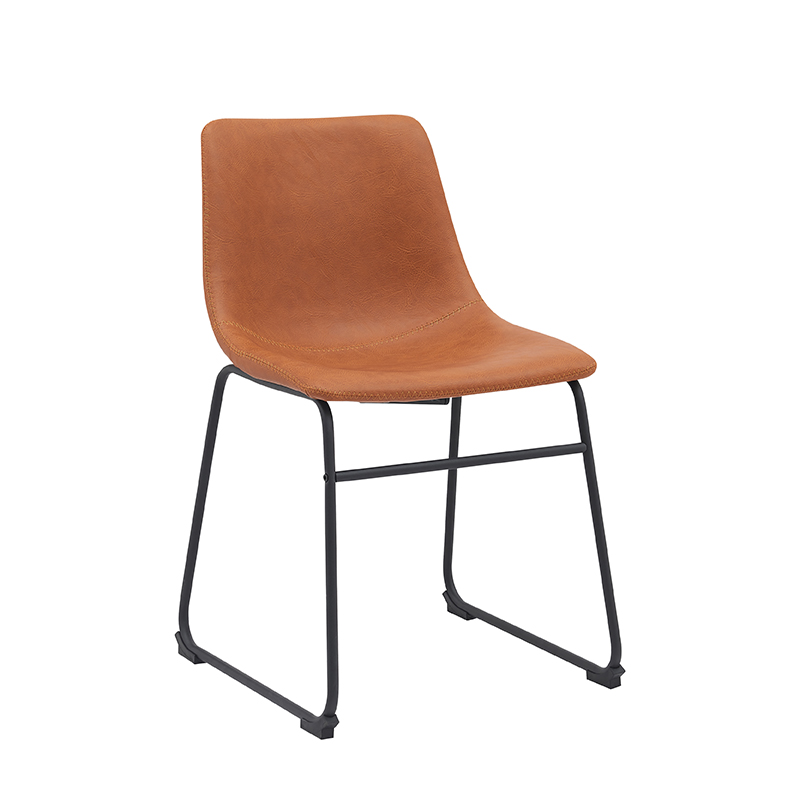 pro_92694_img_9397331 LABEL51 Eetkamerstoel Risto - Cognac - Kunstleder - Zwart Metaal