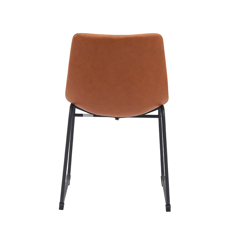 pro_92694_img_9397334 LABEL51 Eetkamerstoel Risto - Cognac - Kunstleder - Zwart Metaal