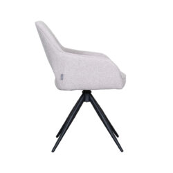 LABEL51 Eetkamerstoel Finley - Naturel - Boucle - Zwart Metaal