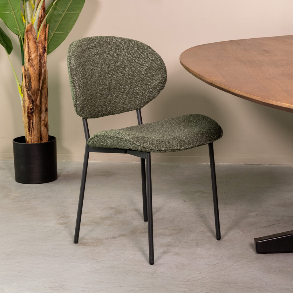 pro_92774_img_9397853 LABEL51 Eetkamerstoel Senn - Forest - Royal Boucle - Zwart Metaal