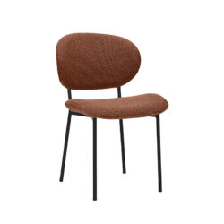 LABEL51 Eetkamerstoel Senn - Coral - Royal Boucle - Zwart Metaal