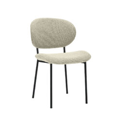 LABEL51 Eetkamerstoel Senn - Naturel - Royal Boucle - Zwart Metaal