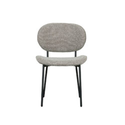 LABEL51 Eetkamerstoel Senn - Mushroom - Royal Boucle - Zwart Metaal