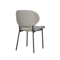 LABEL51 Eetkamerstoel Senn - Mushroom - Royal Boucle - Zwart Metaal