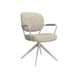 LABEL51 Eetkamerstoel Basel - Naturel - Royal Boucle - Taupe Metaal