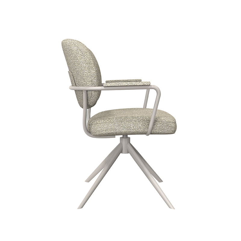 LABEL51 Eetkamerstoel Basel - Naturel - Royal Boucle - Taupe Metaal