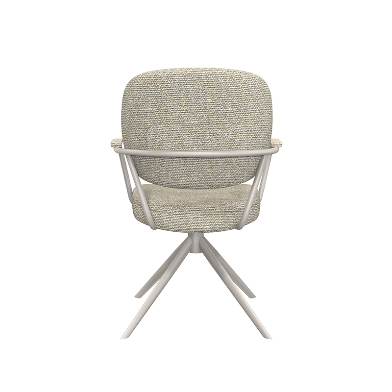 LABEL51 Eetkamerstoel Basel - Naturel - Royal Boucle - Taupe Metaal
