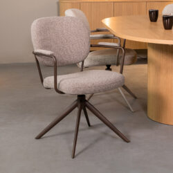 pro_92780_img_9391933 LABEL51 Eetkamerstoel Basel - Mushroom - Royal Boucle - Brons Metaal