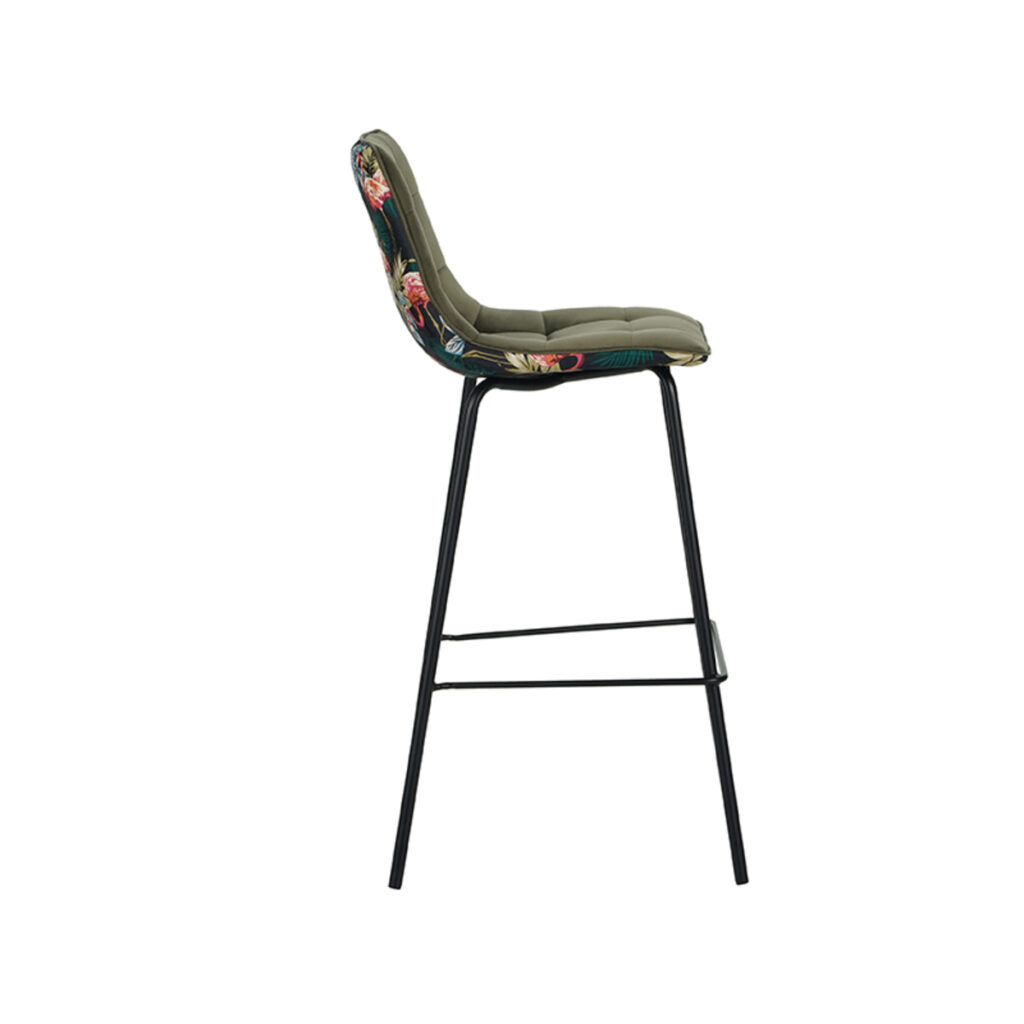 LABEL51 Barkruk Bistro - Multicolor - Fluweel - Hoog
