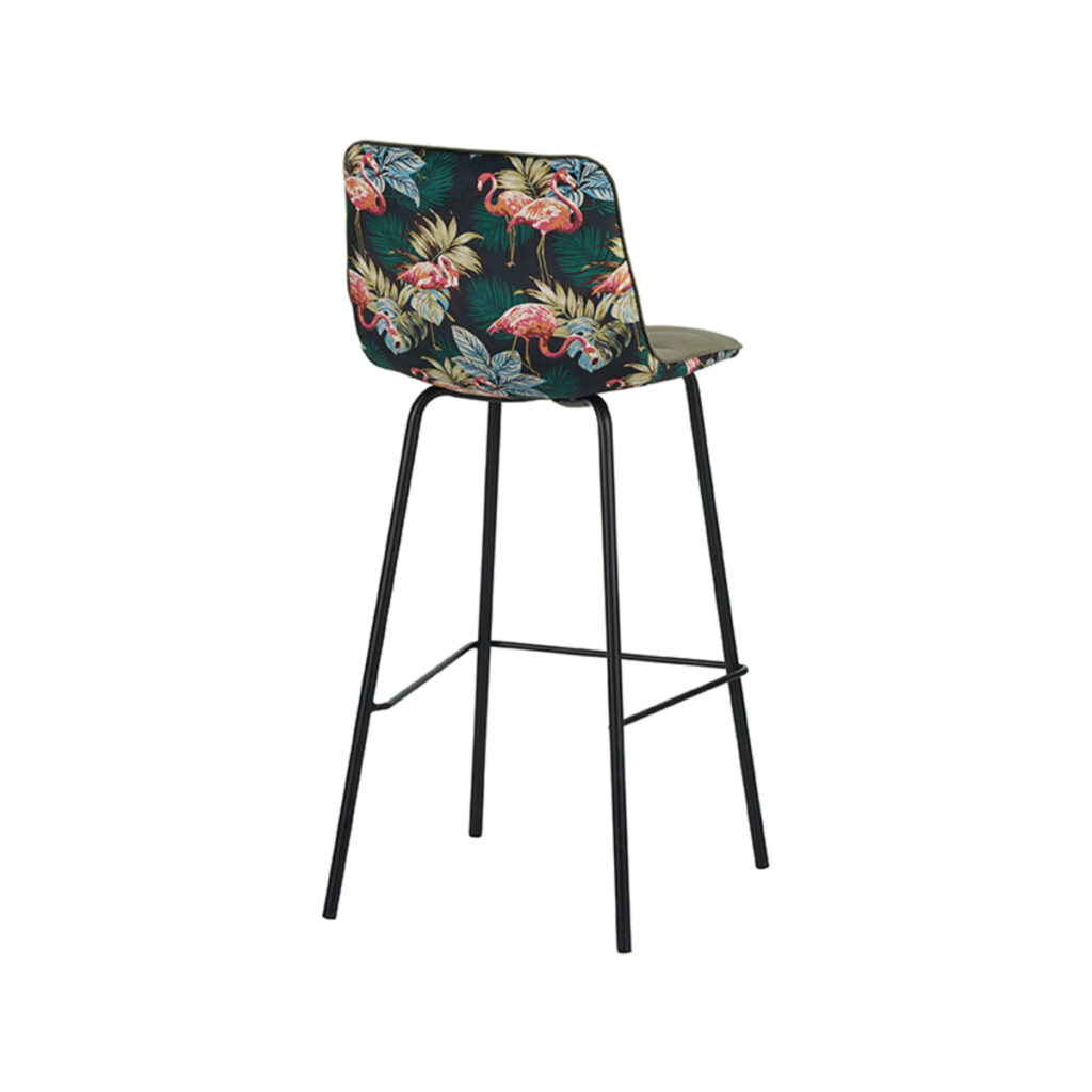 LABEL51 Barkruk Bistro - Multicolor - Fluweel - Hoog