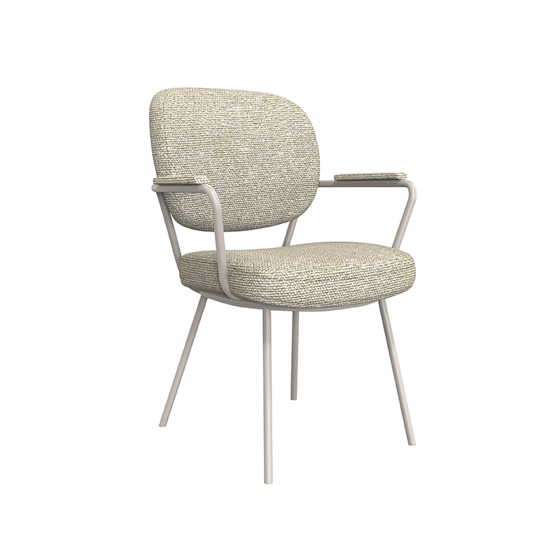 pro_92800_img_9394674 LABEL51 Eetkamerstoel Lausanne - Naturel - Royal Boucle - Taupe Metaal