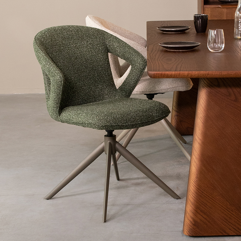 LABEL51 Eetkamerstoel Zurich - Forest - Royal Boucle - Forest Metaal