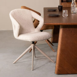 LABEL51 Eetkamerstoel Zurich - Naturel - Royal Boucle - Taupe Metaal