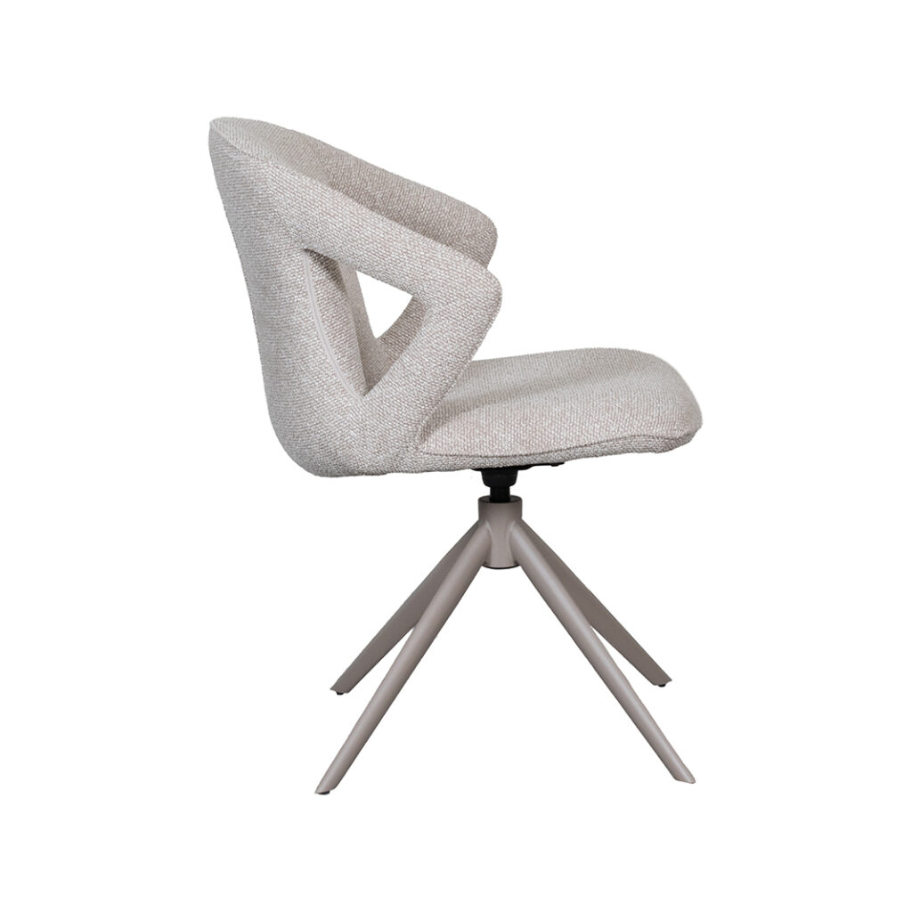 LABEL51 Eetkamerstoel Zurich - Naturel - Royal Boucle - Taupe Metaal