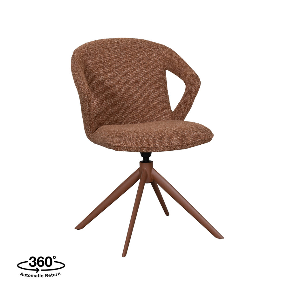 LABEL51 Eetkamerstoel Zurich - Coral - Royal Boucle - Rust Metaal