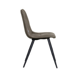 LABEL51 Eetkamerstoel Bistro - Taupe - Micro Suede - Zwart Metaal