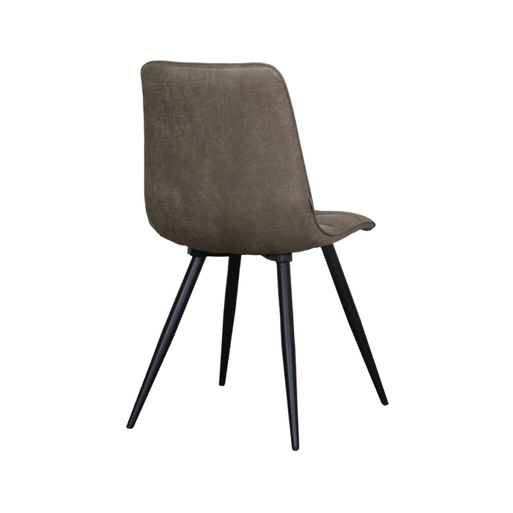 LABEL51 Eetkamerstoel Bistro - Taupe - Micro Suede - Zwart Metaal
