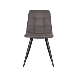 LABEL51 Eetkamerstoel Bistro - Antraciet - Micro Suede - Zwart Metaal