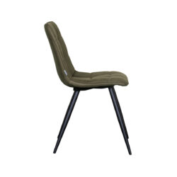 LABEL51 Eetkamerstoel Bistro - Moss - Micro Suede - Zwart Metaal