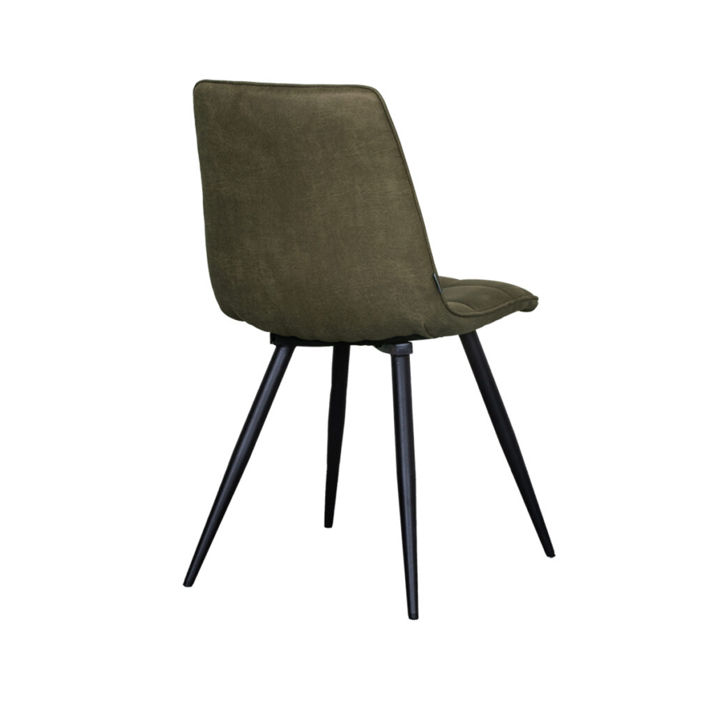 LABEL51 Eetkamerstoel Bistro - Moss - Micro Suede - Zwart Metaal