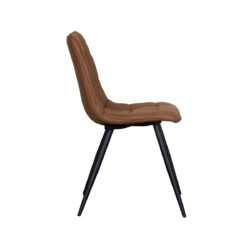LABEL51 Eetkamerstoel Bistro - Cognac - Micro Suede - Zwart Metaal
