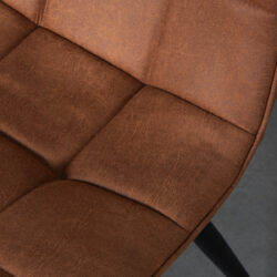 LABEL51 Eetkamerstoel Bistro - Cognac - Micro Suede - Zwart Metaal