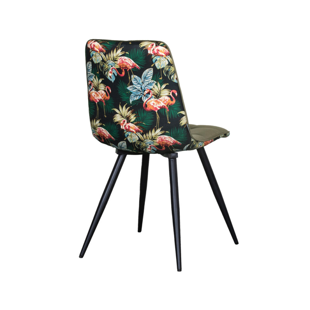 LABEL51 Eetkamerstoel Bistro - Multicolor - Fluweel - Zwart Metaal