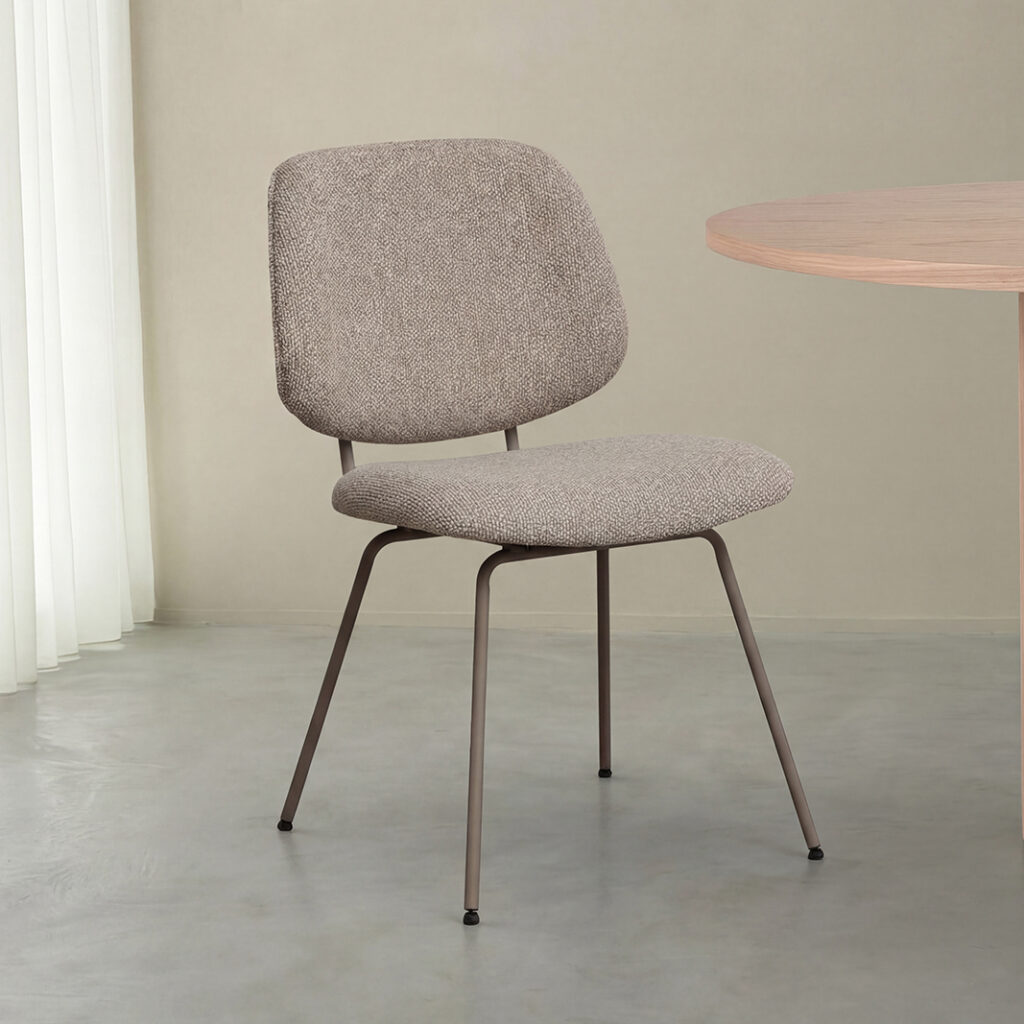pro_94626_img_9397107 LABEL51 Eetkamerstoel Ravenna - Naturel - Royal Boucle - Taupe Metaal