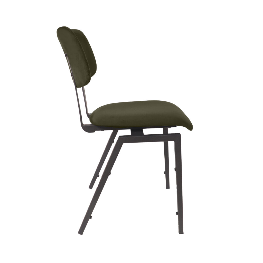 LABEL51 Eetkamerstoel Stapelbaar - Hunter - Fluweel - Zwart Metalen Frame
