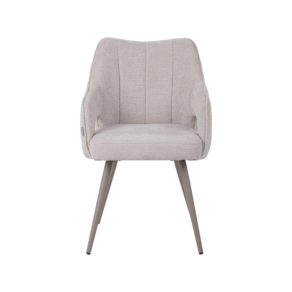 LABEL51 Eetkamerstoel Stan - Naturel - Elite - Taupe Metaal
