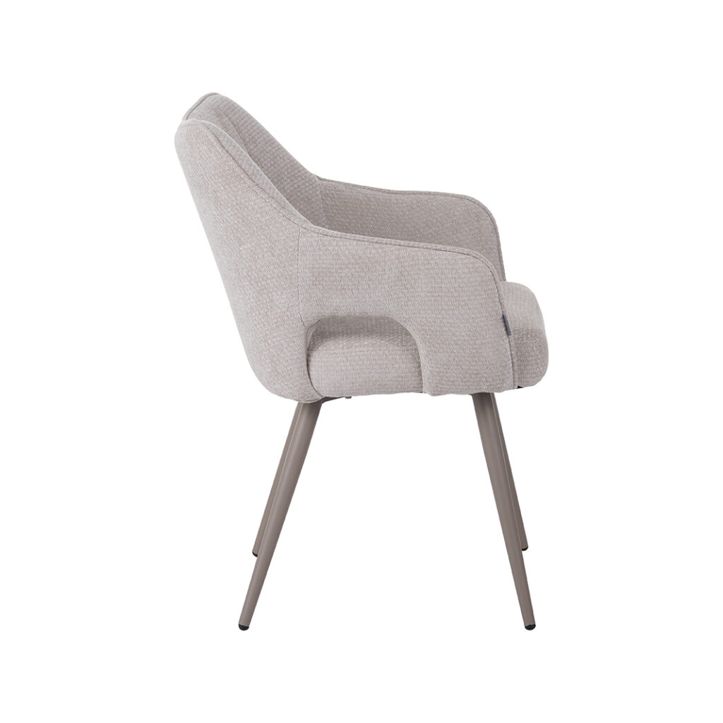 LABEL51 Eetkamerstoel Stan - Naturel - Elite - Taupe Metaal