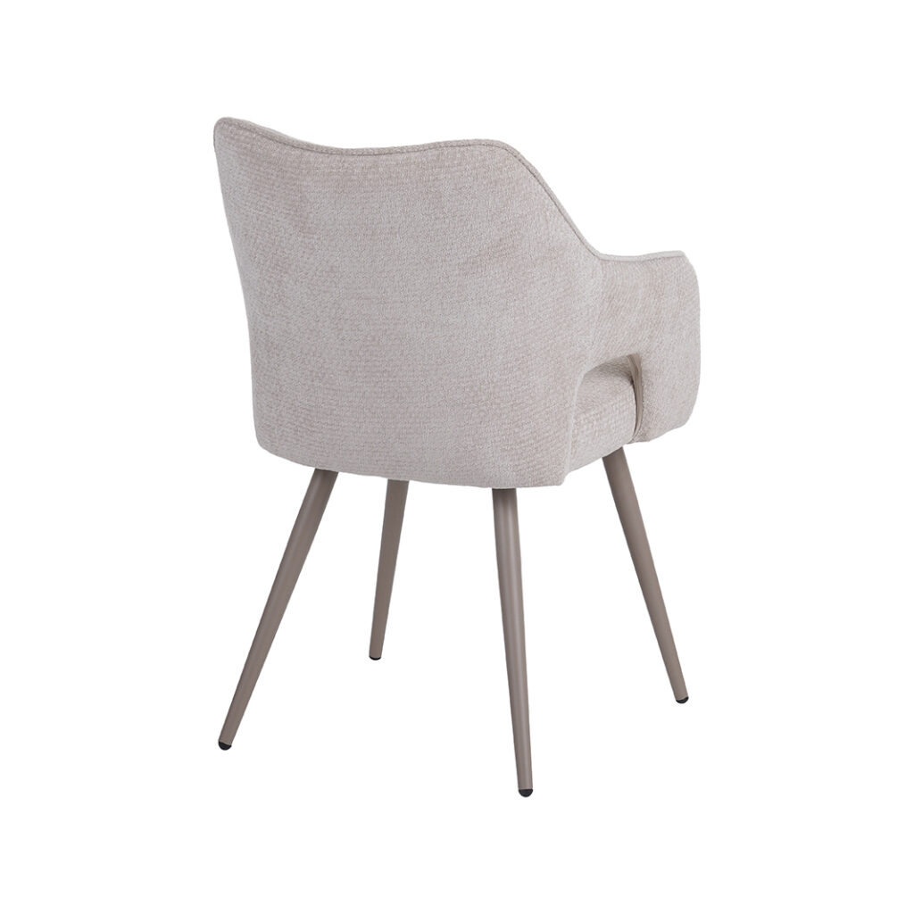 LABEL51 Eetkamerstoel Stan - Naturel - Elite - Taupe Metaal
