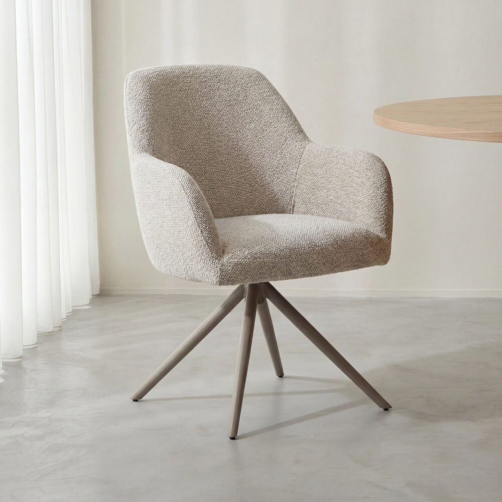 pro_96696_img_9397817 LABEL51 Eetkamerstoel Sayuri - Naturel - Royal Boucle - Taupe Metaal