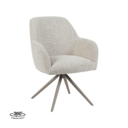 LABEL51 Eetkamerstoel Sayuri - Naturel - Royal Boucle - Taupe Metaal