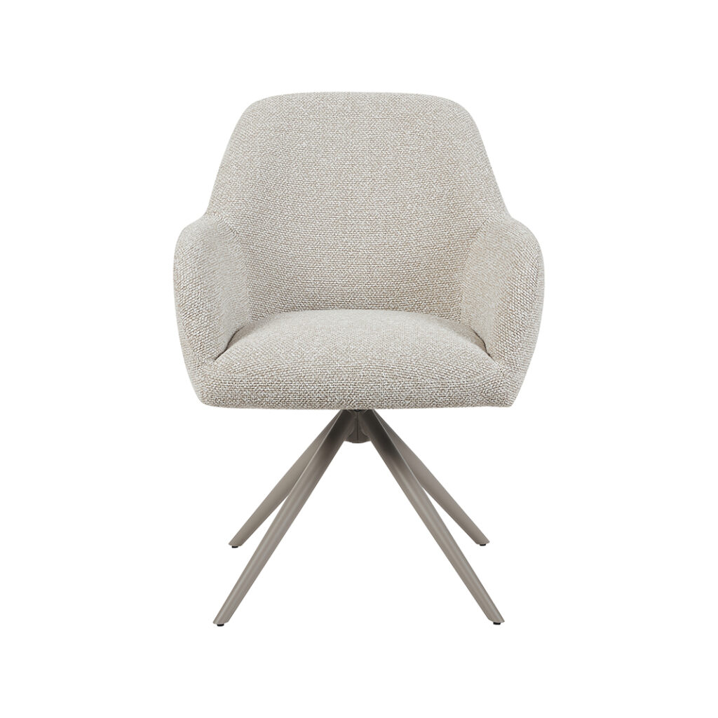 LABEL51 Eetkamerstoel Sayuri - Naturel - Royal Boucle - Taupe Metaal