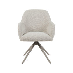 LABEL51 Eetkamerstoel Sayuri - Naturel - Royal Boucle - Taupe Metaal