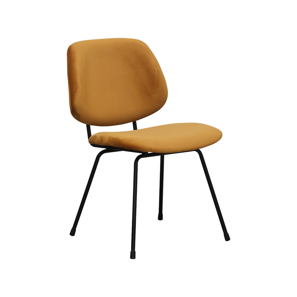 pro_96748_img_9391995 LABEL51 Eetkamerstoel Bello - Oker - Fluweel - Zwart Metaal