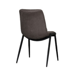 LABEL51 Eetkamerstoel Noor - Taupe - Micro Suede - Zwart Metaal