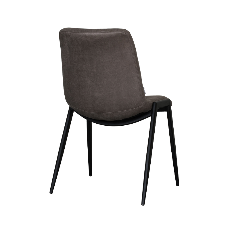 LABEL51 Eetkamerstoel Noor - Taupe - Micro Suede - Zwart Metaal