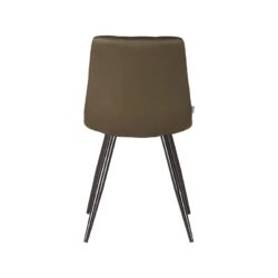 LABEL51 Eetkamerstoel Jay - Army - Microvezel - Zwart Metaal